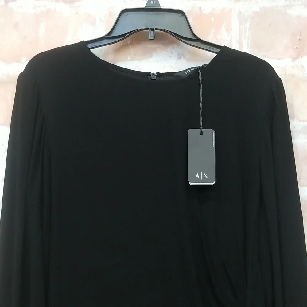 NWT A/X Armani Exchange Size XL Black Blouse - Picture 3 of 11